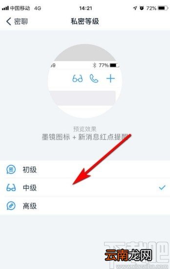 钉钉APP设置密聊私密等级的方法步骤
