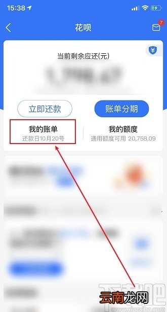支付宝APP查看花呗账单明细的方法步骤