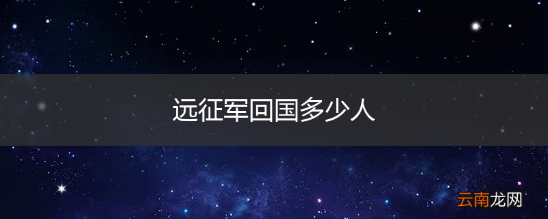 远征军回国多少人