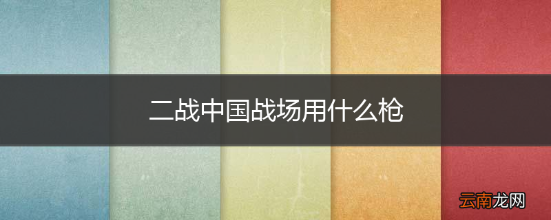 二战中国战场用什么枪
