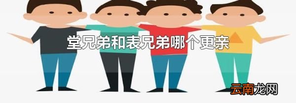 堂兄弟和表兄弟哪个更亲