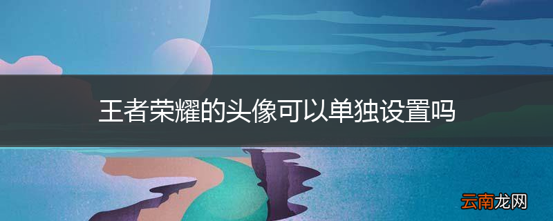 王者荣耀的头像可以单独设置吗