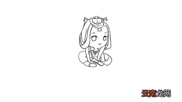 古风女生撑伞简笔画