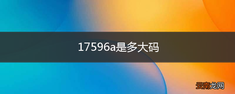 17596a是多大码