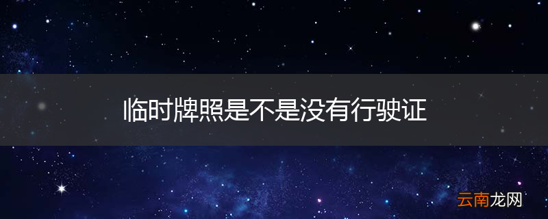 临时牌照是不是没有行驶证