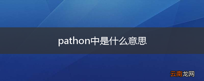 pathon中是什么意思