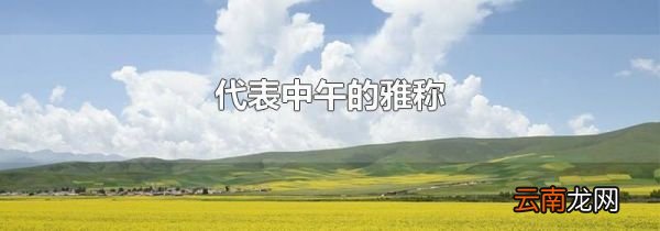 代表中午的雅称