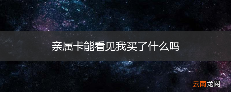 亲属卡能看见我买了什么吗