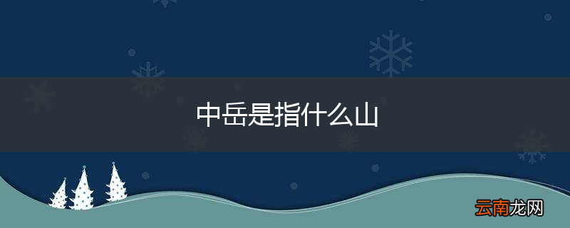 中岳是指什么山