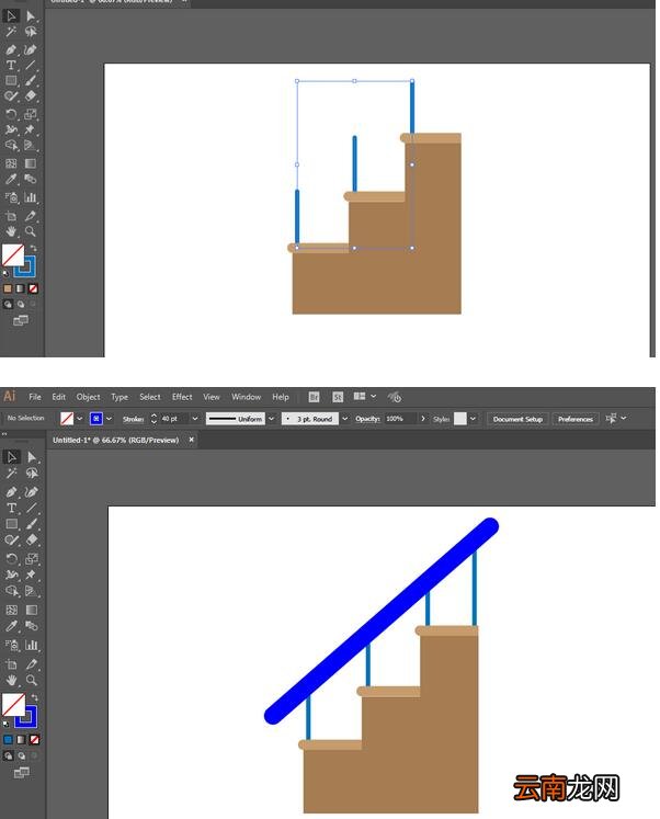 ai制作楼梯图标操作步骤