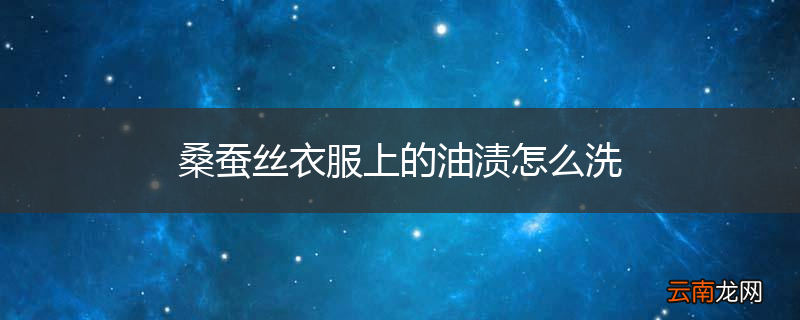 桑蚕丝衣服上的油渍怎么洗