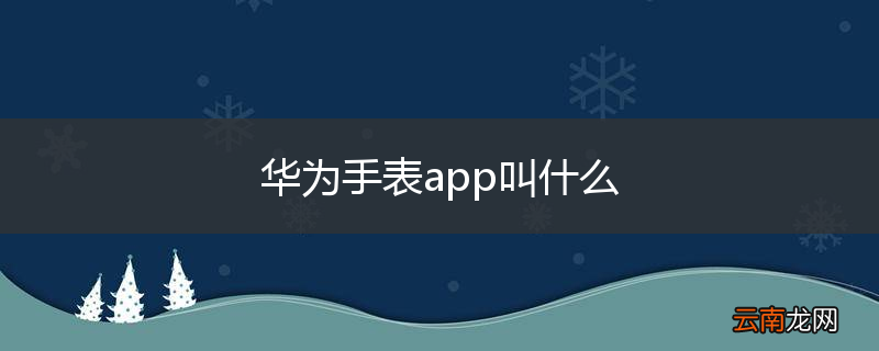 华为手表app叫什么