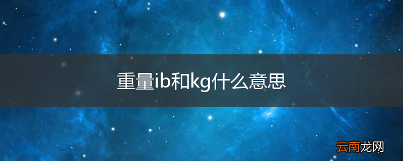 重量ib和kg什么意思