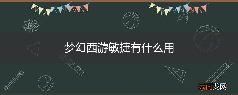 梦幻西游敏捷有什么用