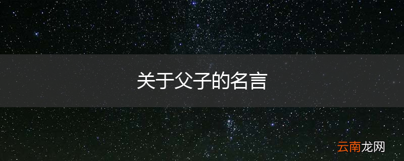 关于父子的名言