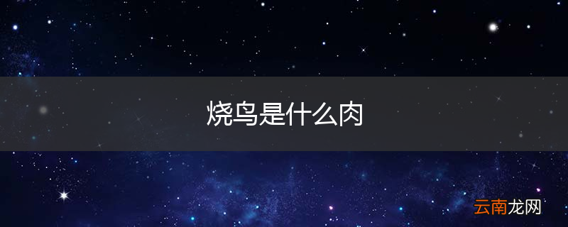 烧鸟是什么肉