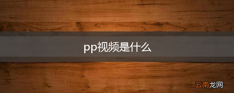 pp视频是什么