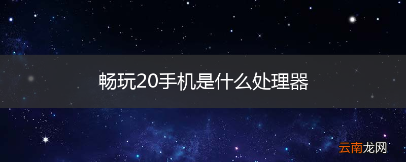畅玩20手机是什么处理器