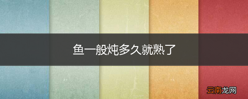 鱼一般炖多久就熟了