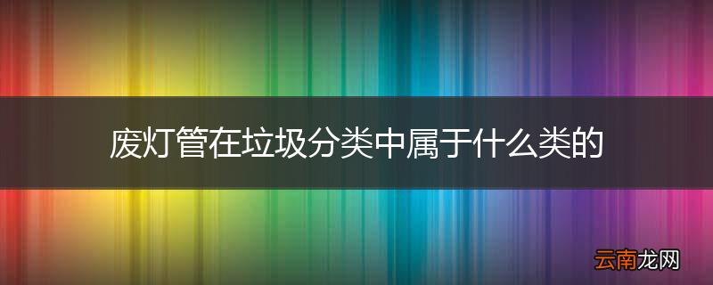 废灯管在垃圾分类中属于什么类的