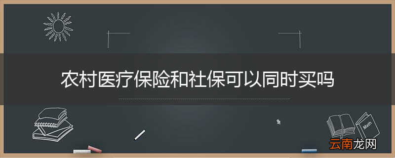 农村医疗保险和社保可以同时买吗