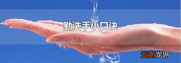 勤洗手小口诀