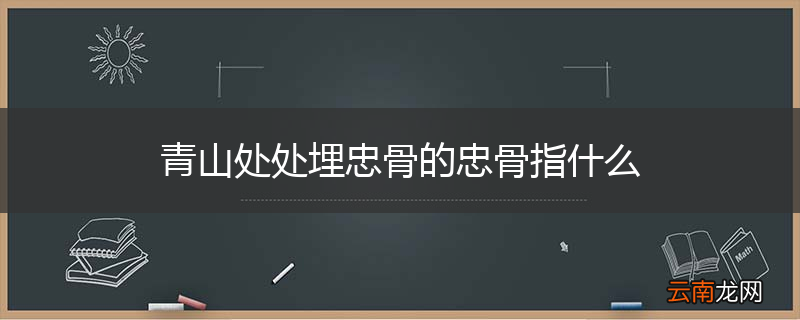 青山处处埋忠骨的忠骨指什么