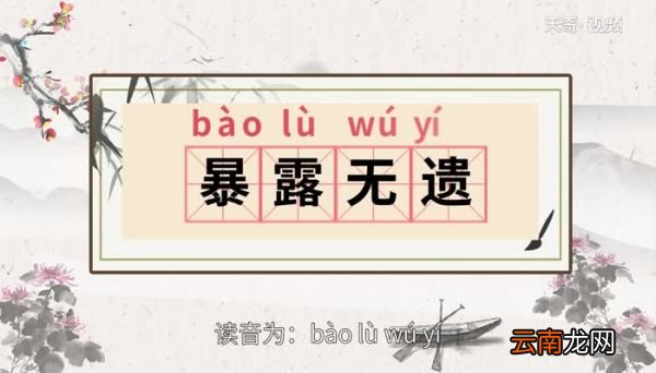 暴露无遗的意思 暴露无遗的出处