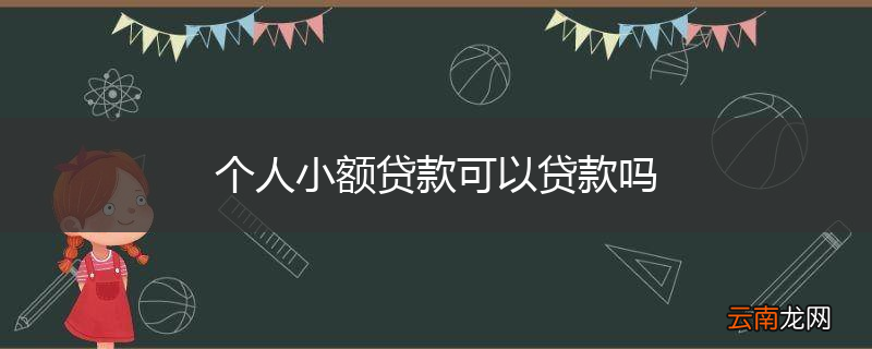 个人小额贷款可以贷款吗