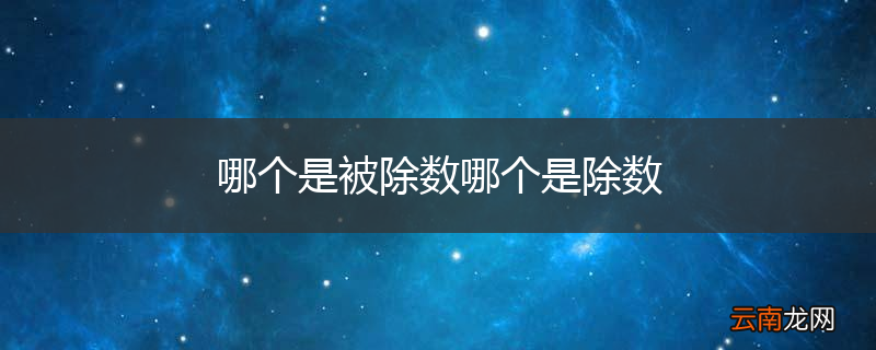 哪个是被除数哪个是除数
