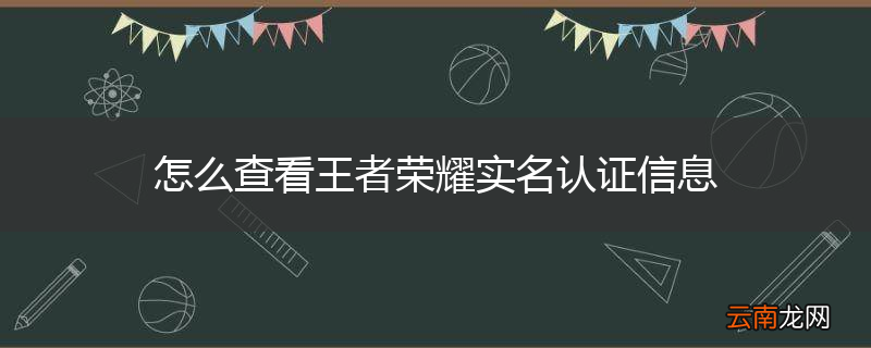 怎么查看王者荣耀实名认证信息