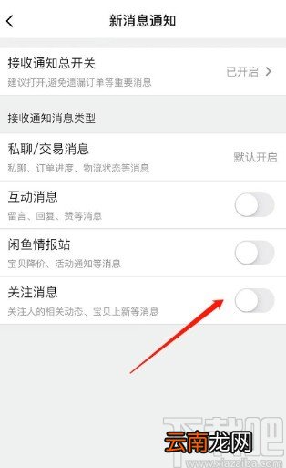 闲鱼APP取消关注消息通知的方法