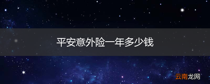 平安意外险一年多少钱