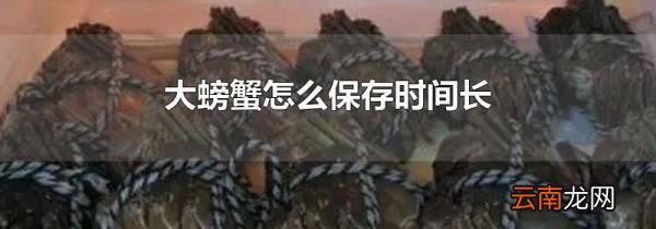大螃蟹怎么保存时间长