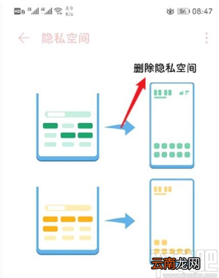 华为手机删除隐私空间的方法
