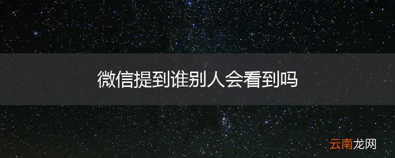 微信提到谁别人会看到吗