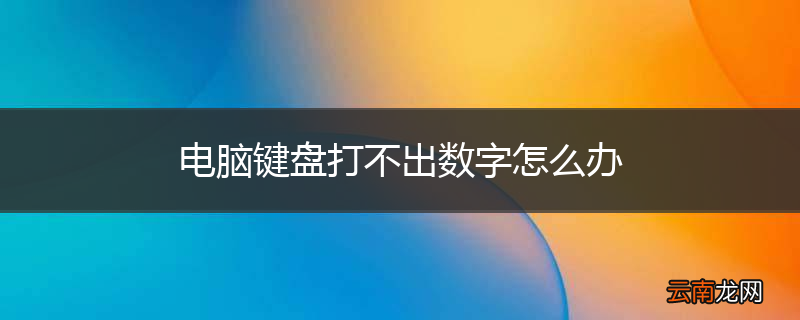 电脑键盘打不出数字怎么办