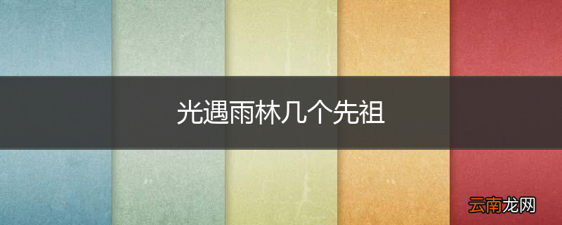 光遇雨林几个先祖