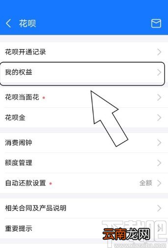支付宝APP查看花呗权益的方法