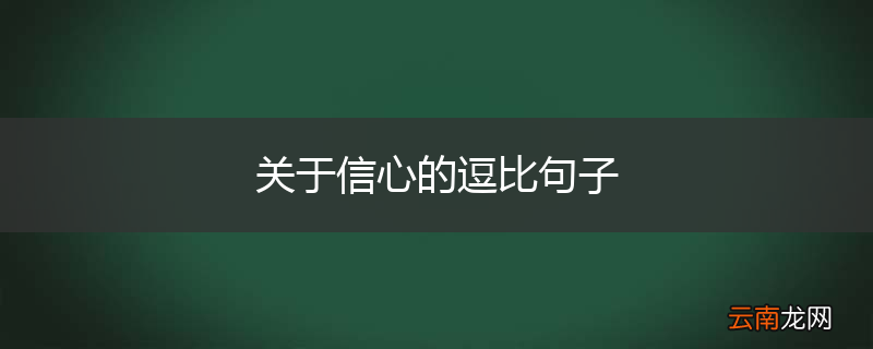关于信心的逗比句子