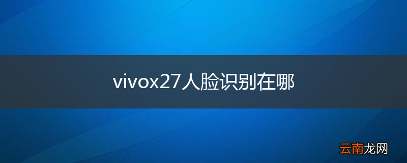 vivox27人脸识别在哪