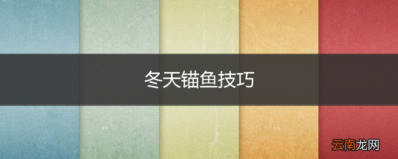 冬天锚鱼技巧