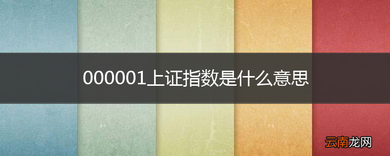 000001上证指数是什么意思