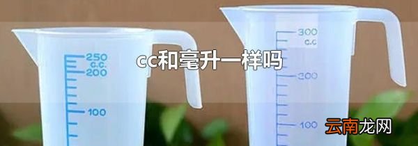 cc和毫升一样吗