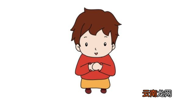 拜年的小孩简笔画