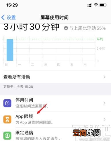 iPhone设置应用时间限制的方法
