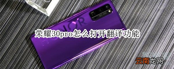 荣耀30pro怎么打开翻译功能