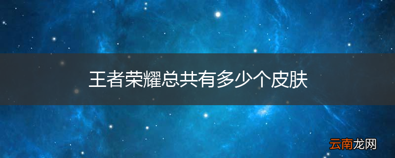 王者荣耀总共有多少个皮肤
