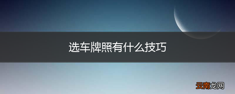 选车牌照有什么技巧