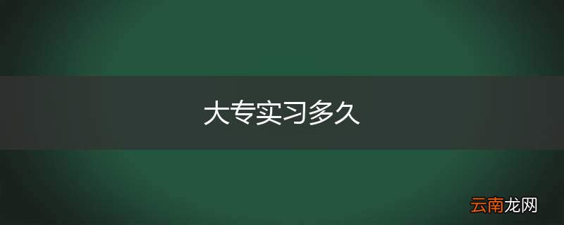 大专实习多久